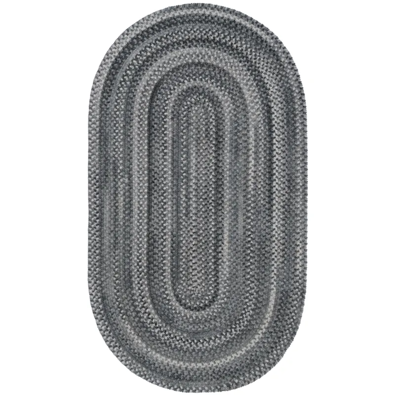 Bambini Cool Gray Oval Rug - 3\' x 5\'