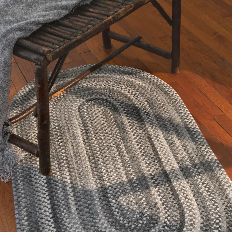 Bambini Cool Gray Oval Rug - 3\' x 5\'