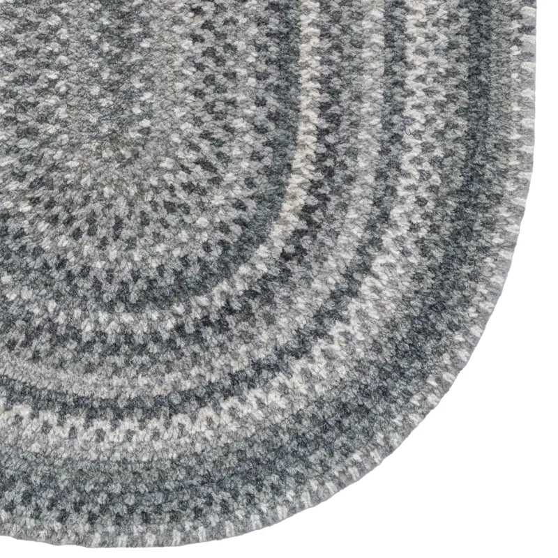 Bambini Cool Gray Oval Rug - 3\' x 5\'