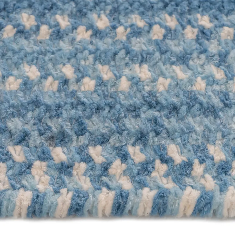 Bambini Cloud Blue Concentric Rectangle Rug - 2\'3\" x 9\'3\"
