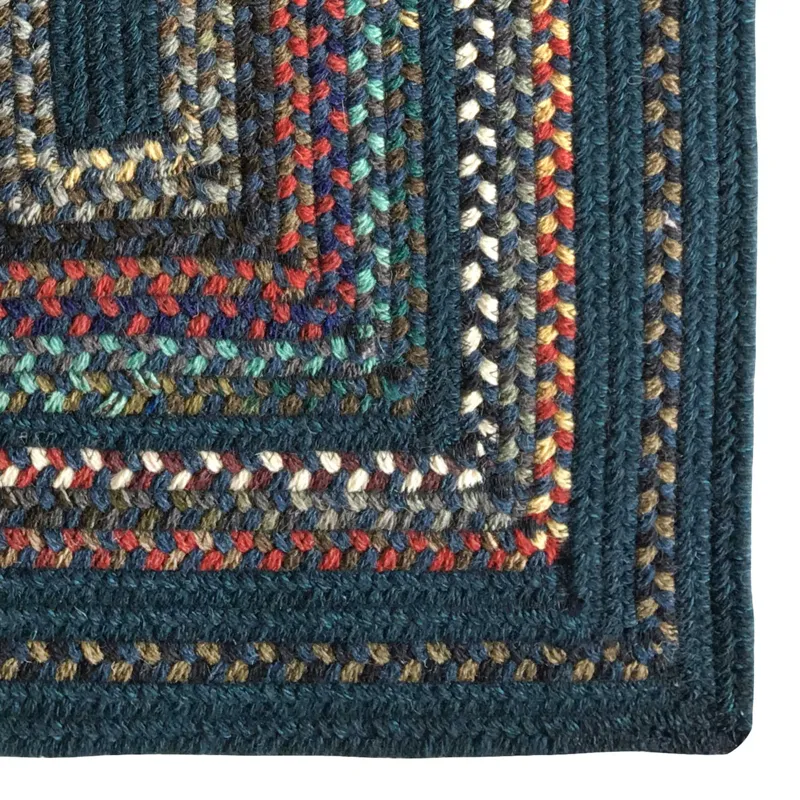 Bradford Empire Blue Concentric Rectangle Rug - 5\' x 8\'