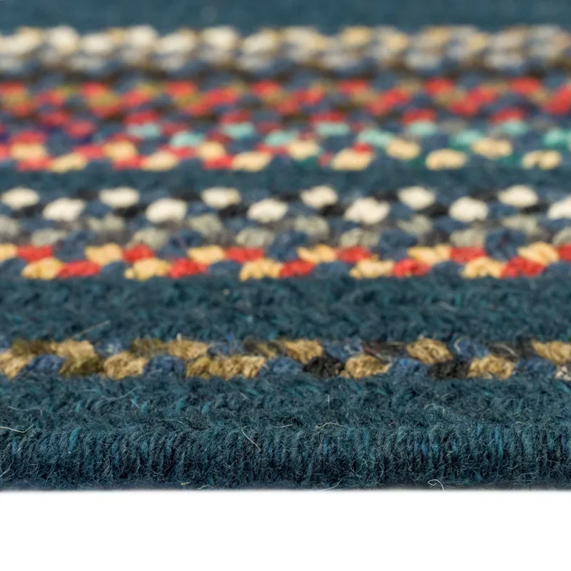 Bradford Empire Blue Concentric Rectangle Rug - 5\' x 8\'