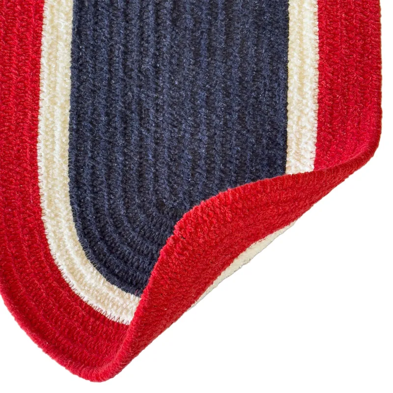 Happy Holidays-America Red White Blue Oval Rug - 1\'5\" x 2\'3\"