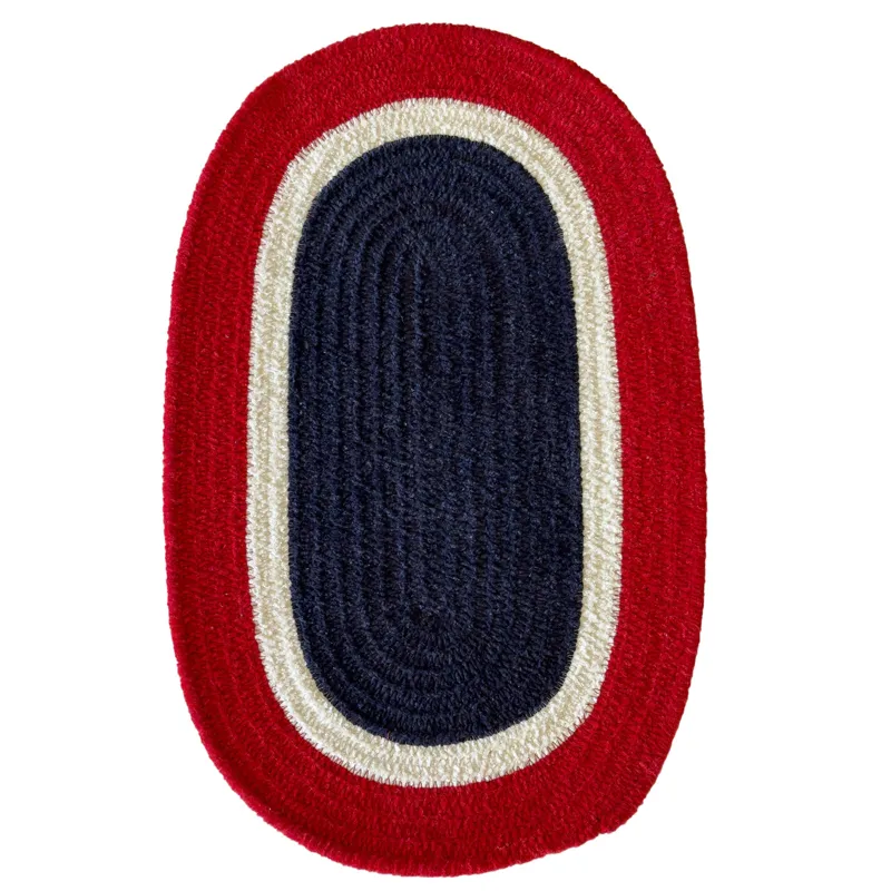 Happy Holidays-America Red White Blue Oval Rug - 1\'5\" x 2\'3\"