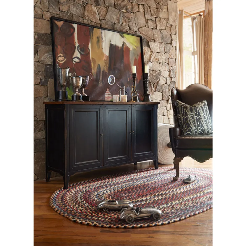 Plymouth Black Oval Rug - 1\'8\" x 2\'6\"