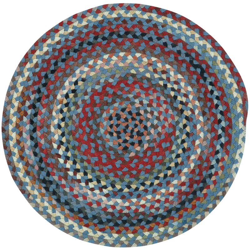 Plymouth Colony Blue Round Rug - 3\' x 3\'