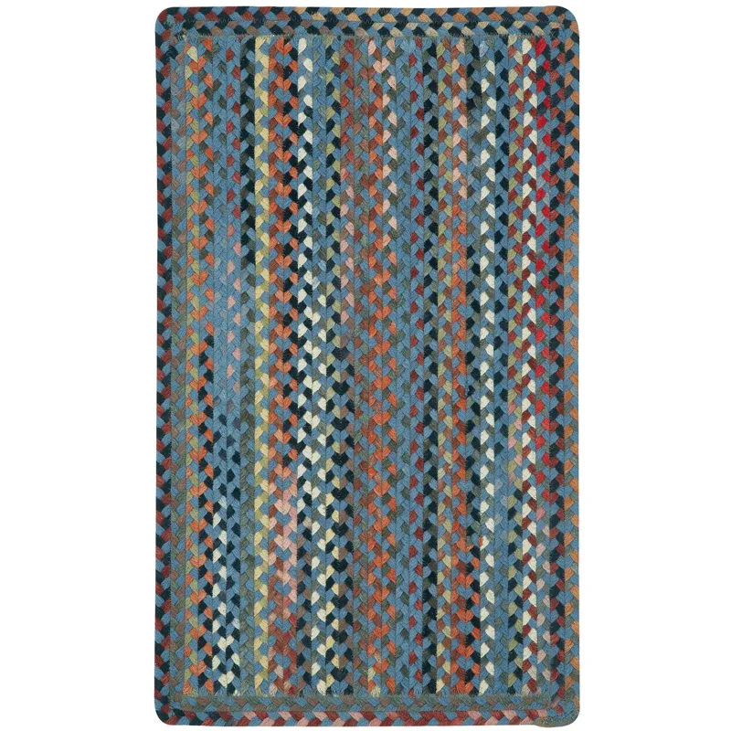 Plymouth Colony Blue Vertical Stripe Rectangle Rug - 1\'8\" x 2\'6\"