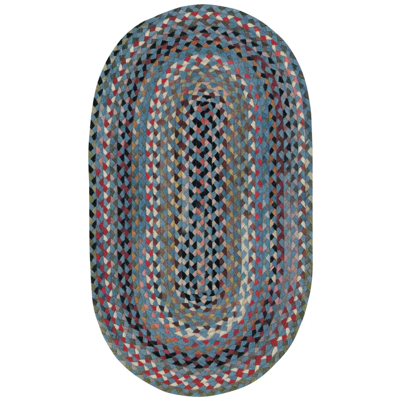 Plymouth Colony Blue Oval Rug - 1\'8\" x 2\'6\"