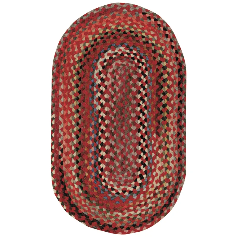 Plymouth Country Red Oval Rug - 1\'8\" x 2\'6\"