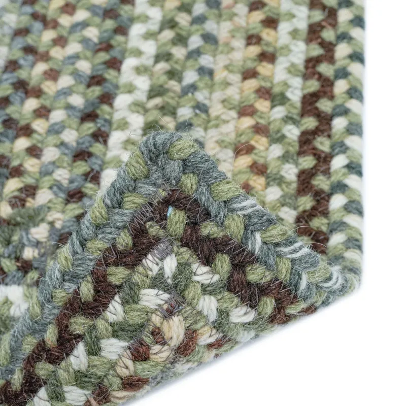 Bear Creek Olive Branch Concentric Rectangle Rug - 2\' x 8\'
