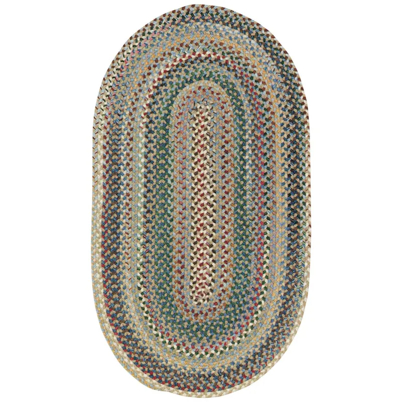 Bear Creek Misty Blue Oval Rug - 8\" x 2\'4\"