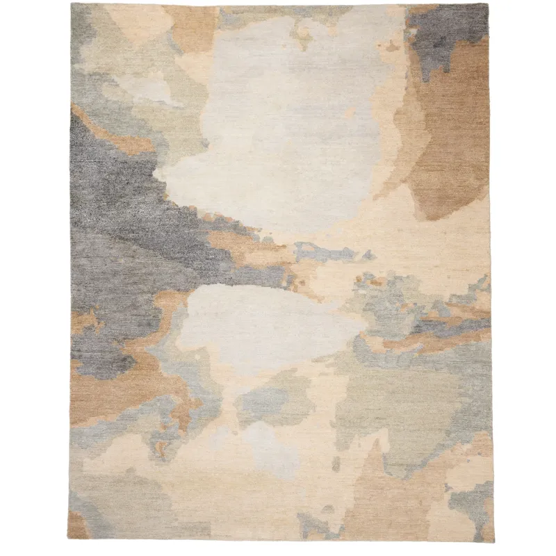 Aquarelles Noir Rectangle Rug - 5\' x 8\'