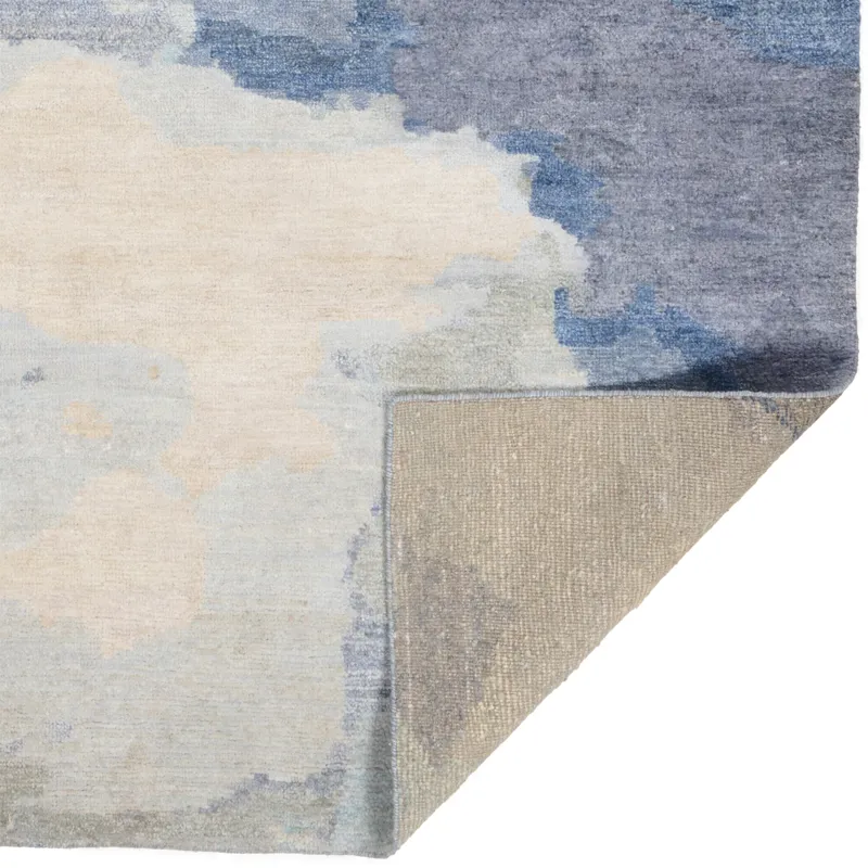 Aquarelles Bleu Rectangle Rug - 9\' x 12\'