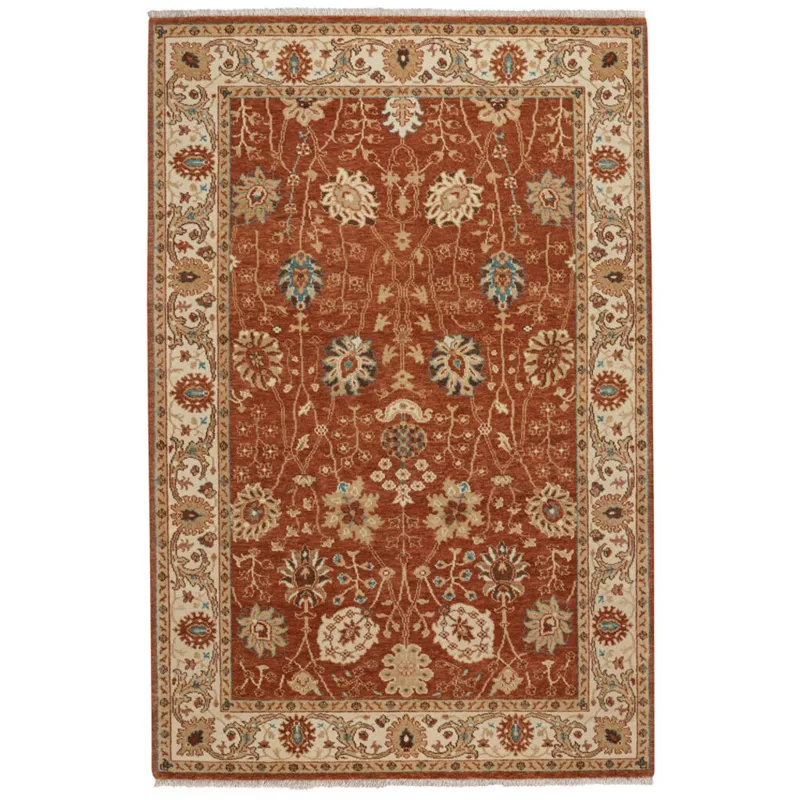 Ashia Rust Ivory Rectangle Rug - 9\' x 12\'