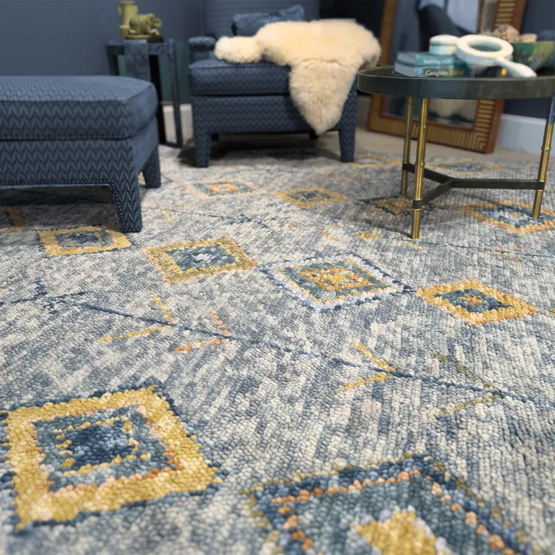 Casablanca Indigo Multi Rectangle Rug - 7\'9\" x 9\'9\"
