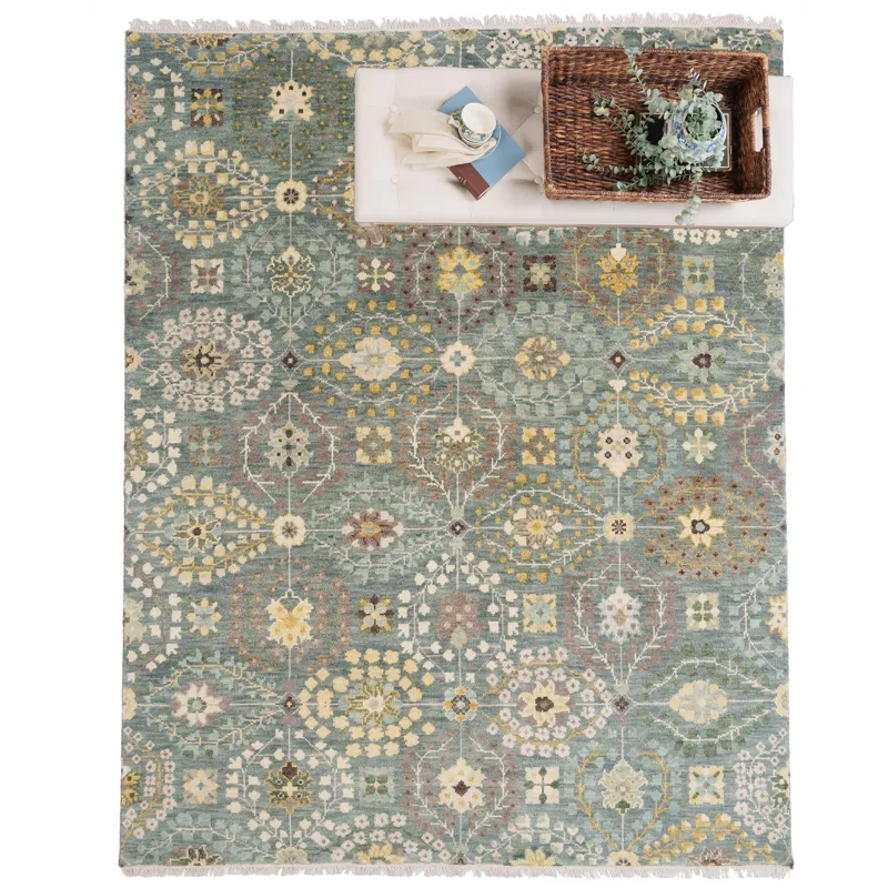 Kerrington-Eisley Robin\'s Egg Rectangle Rug - 9\'6\" x 13\'6\"