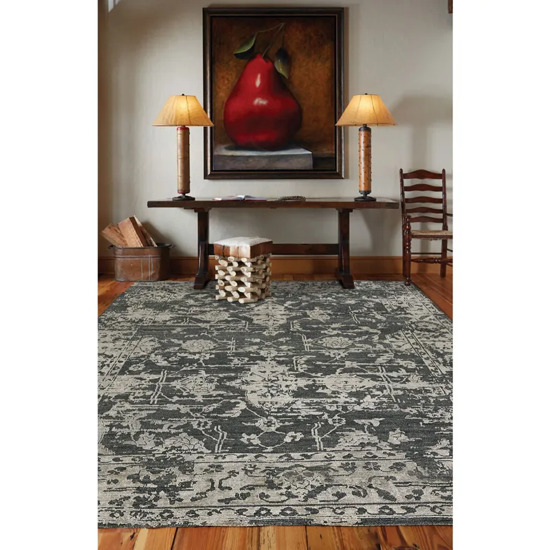 Makrana Charcoal Rectangle Rug - 10\' x 14\'