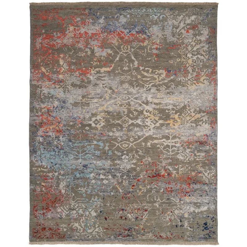 Carrara Charcoal Multi Rectangle Rug - 10\' x 13\'