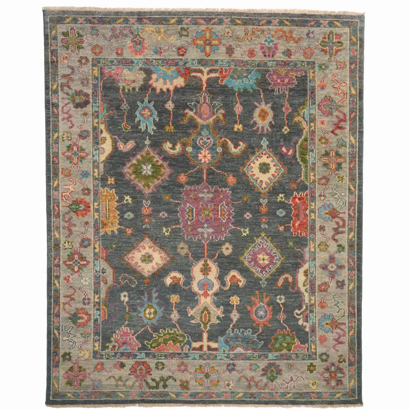 Verve Dark Gray Multi Rectangle Rug - 2\'6\" x 9\'6\"