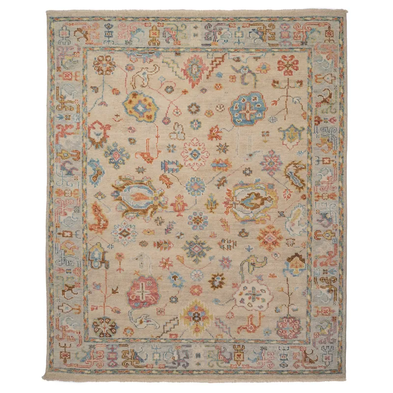 Verve Ecru Multi Rectangle Rug - 8\' x 10\'