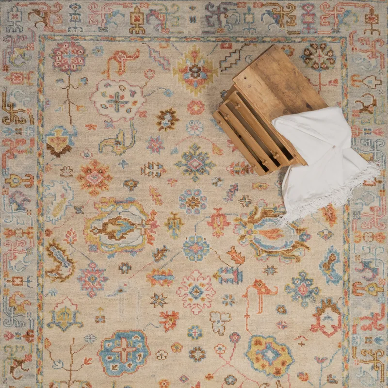 Verve Ecru Multi Rectangle Rug - 8\' x 10\'