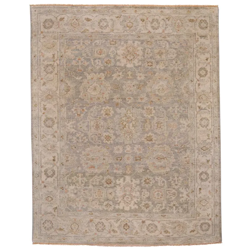Braymore-Keller Silver Ivory Rectangle Rug - 5\' x 8\'