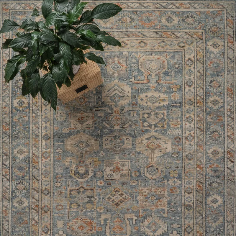 Braymore-Barrett Medium Blue Rectangle Rug - 3\' x 5\'