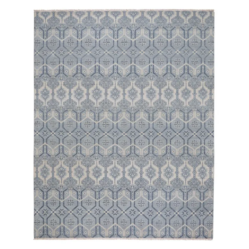 Siam-Temple Lt. Blue Rectangle Rug - 10\' x 14\'