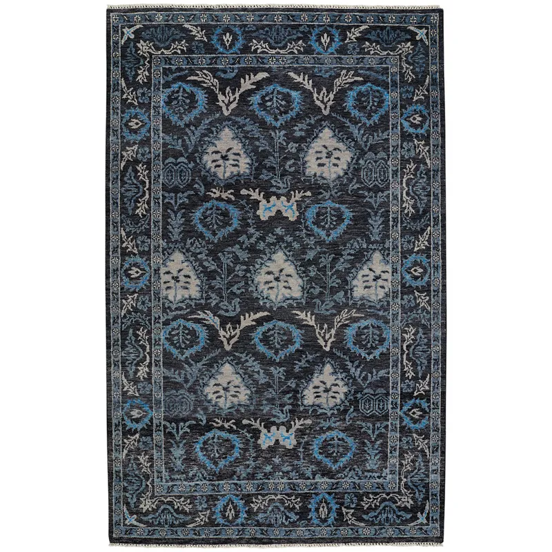 Park Lane Vintage Black Rectangle Rug - 5\'6\" x 8\'6\"
