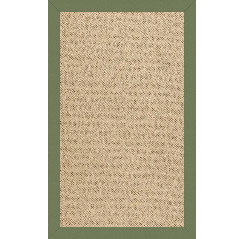 Creative Concepts-Cane Wicker Canvas Citron Rectangle Rug - 7\' x 9\'