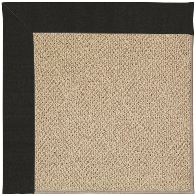 Creative Concepts-Cane Wicker Canvas Black Rectangle Rug - 10\' x 14\'