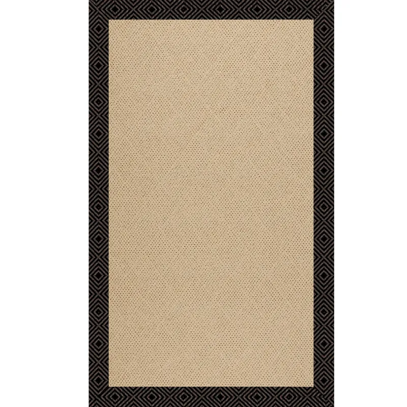 Creative Concepts-Cane Wicker Fortune Lava Rectangle Rug - 4\' x 4\'