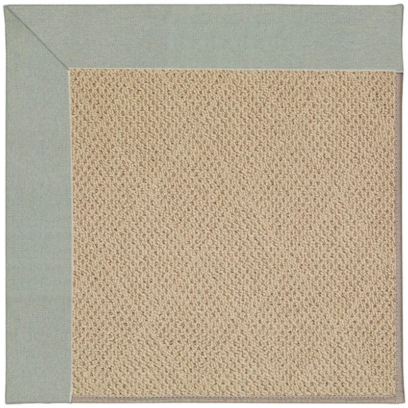 Creative Concepts-Cane Wicker Canvas Spa Blue Runner Rug - 2\'6\" x 8\'6\"