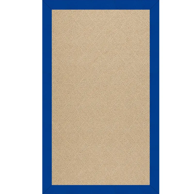 Creative Concepts-Cane Wicker Canvas Pacific Blue Rectangle Rug - 3\' x 5\'
