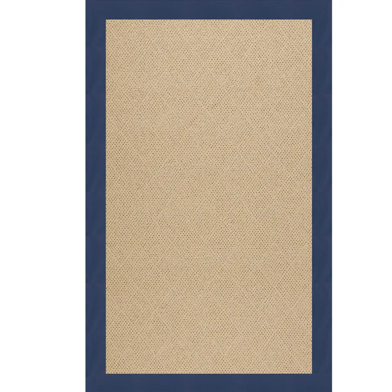 Creative Concepts-Cane Wicker Canvas Navy Rectangle Rug - 9\' x 12\'
