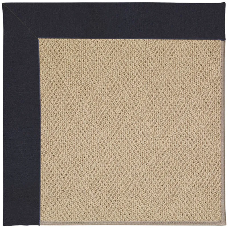 Creative Concepts-Cane Wicker Canvas Navy Rectangle Rug - 9\' x 12\'