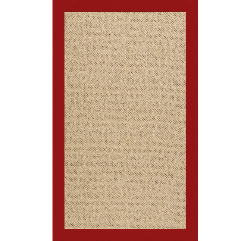 Creative Concepts-Cane Wicker Canvas Jockey Red Rectangle Rug - 8\' x 8\'