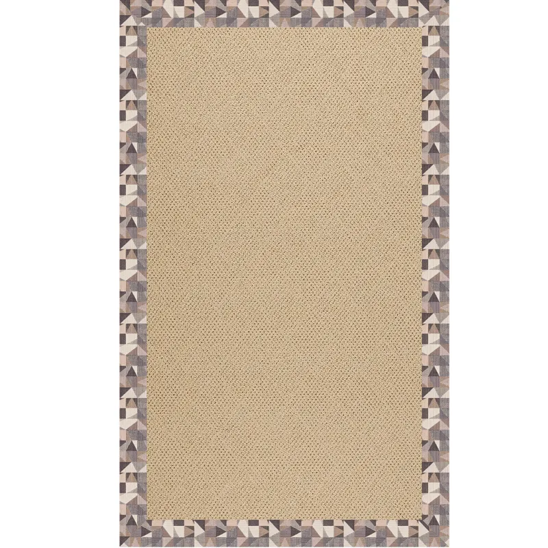 Creative Concepts-Cane Wicker Geo Bronze Rectangle Rug - 6\' x 6\'