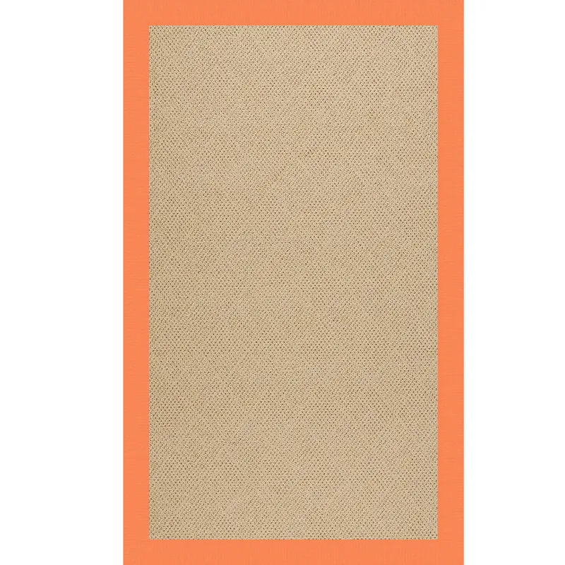 Creative Concepts-Cane Wicker Canvas Tangerine Rectangle Rug - 6\' x 6\'