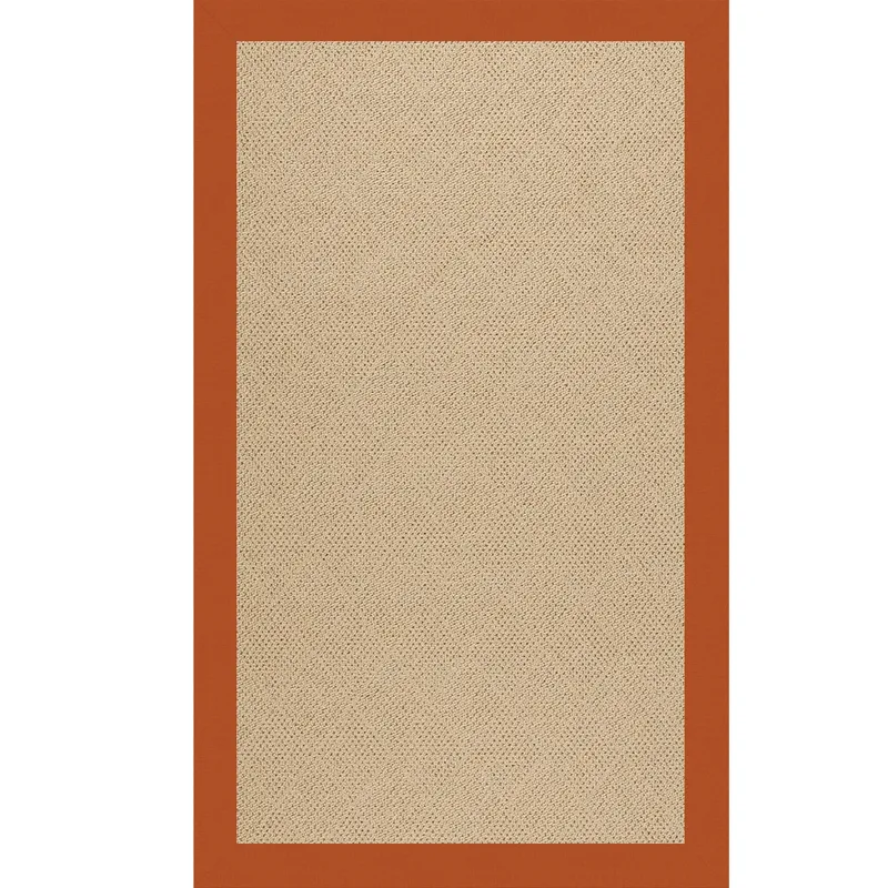 Creative Concepts-Cane Wicker Canvas Rust Rectangle Rug - 5\' x 8\'