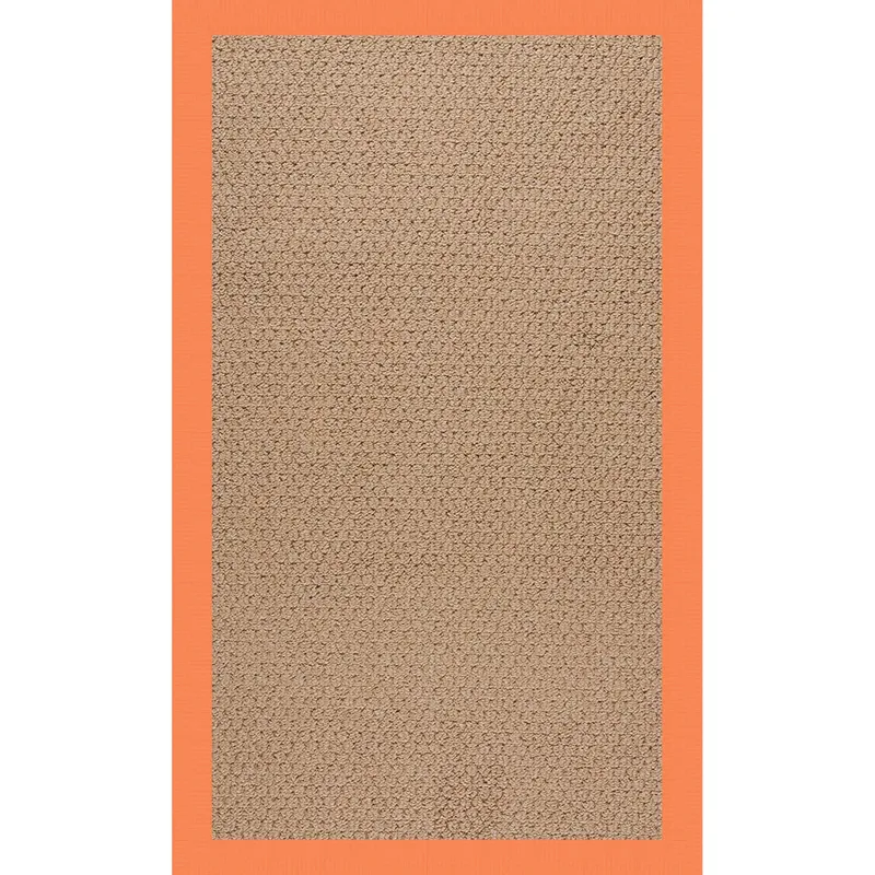 Creative Concepts-Raffia Canvas Tangerine Rectangle Rug - 6\' x 6\'