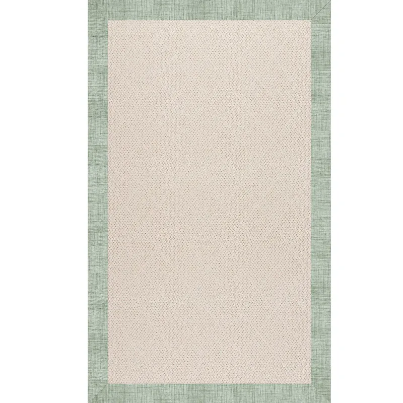 Creative Concepts-White Wicker Rave Spearmint Rectangle Rug - 3\' x 5\'