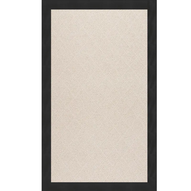 Creative Concepts-White Wicker Canvas Black Rectangle Rug - 12\' x 12\'