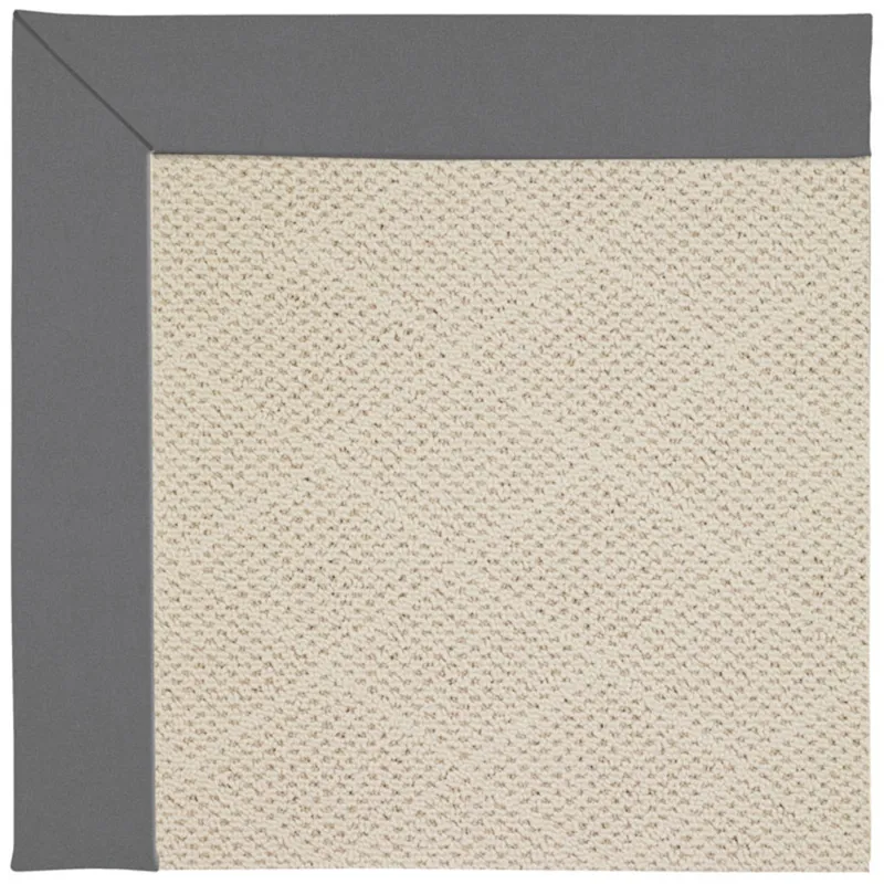 Creative Concepts-White Wicker Canvas Charcoal Octagon Rug - 6\' x 6\'
