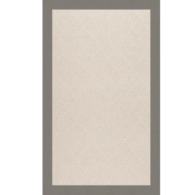 Creative Concepts-White Wicker Canvas Charcoal Rectangle Rug - 3\' x 5\'