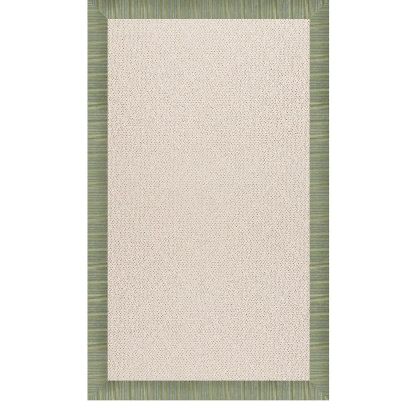 Creative Concepts-White Wicker Abaca Surf Rectangle Rug - 10\' x 14\'