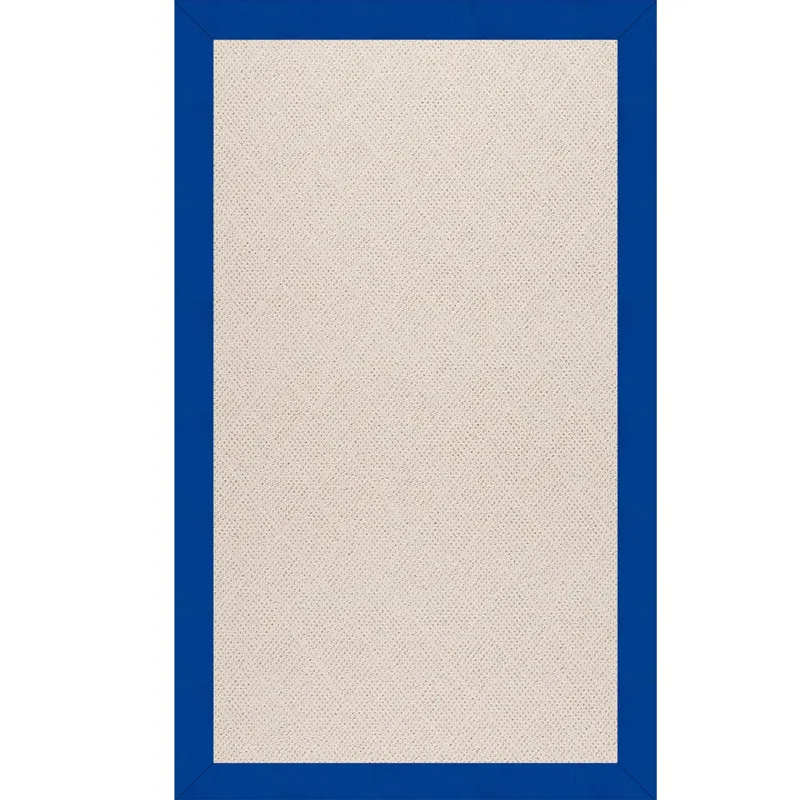 Creative Concepts-White Wicker Canvas Pacific Blue Rectangle Rug - 4\' x 4\'