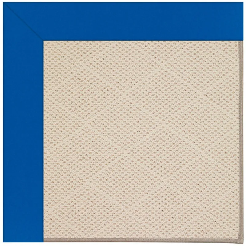 Creative Concepts-White Wicker Canvas Pacific Blue Rectangle Rug - 4\' x 4\'