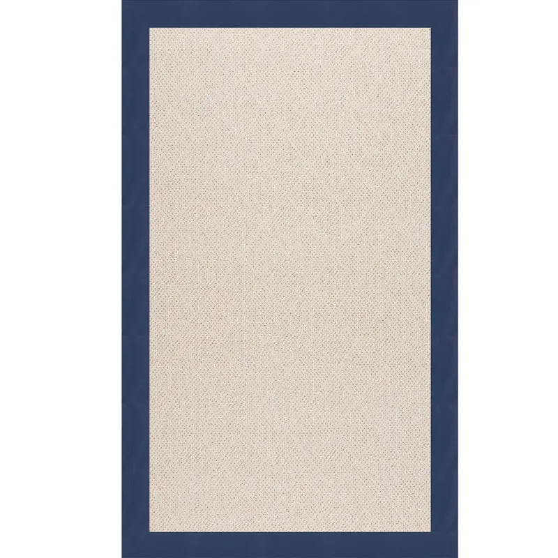 Creative Concepts-White Wicker Canvas Navy Rectangle Rug - 2\' x 3\'