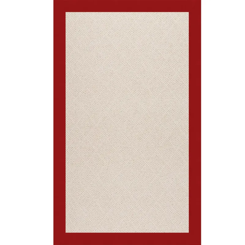 Creative Concepts-White Wicker Canvas Jockey Red Rectangle Rug - 12\' x 12\'